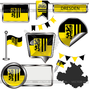 Flag of Dresden, Germany - vector clipart