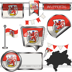 Flag of Wuppertal, Germany - vector clip art