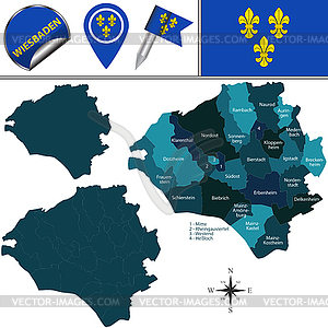 Map of Wiesbaden, Germany - vector image