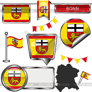 Map of Bonn, Germany - vector clipart