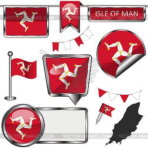 Flag of Isle of Man - vector clip art