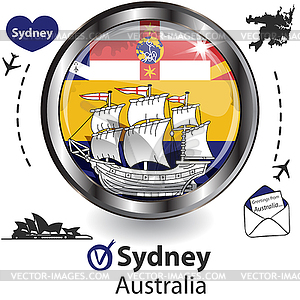 Card with Sydney, Australia - color vector clipart