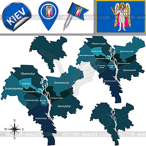 Map of Kiev, Ukraine - vector clipart