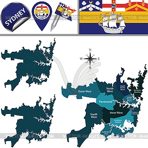 Map of Sydney - vector clipart / vector image