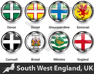 South West England, UK - vector clip art