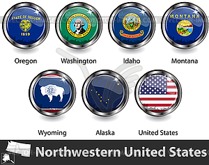 Northwestern United States - vector clip art