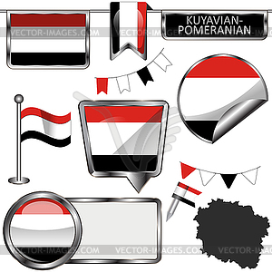 Flag of Kuyavian Pomeranian - vector clipart