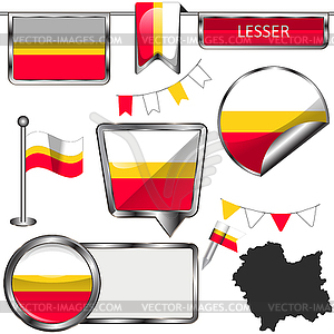 Flag of Lesser, Poland - vector EPS clipart