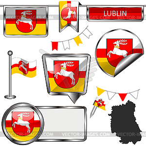 Flag of Lublin, Poland - vector clip art