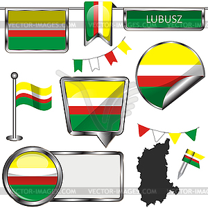 Flag of Lubusz, Poland - vector image