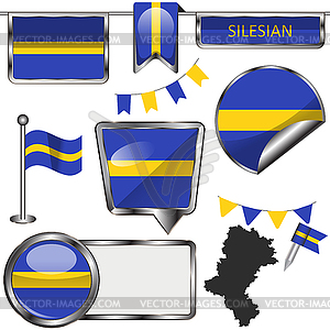 Flag of Silesian, Poland - vector image