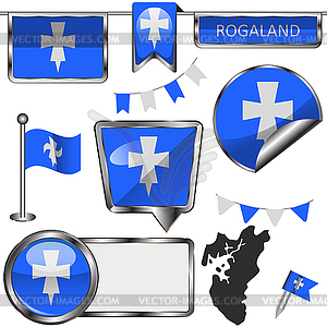 Flag of Rogaland, Norway - color vector clipart