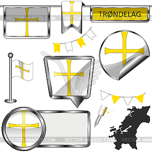 Flag of Trondelag, Norway - vector image