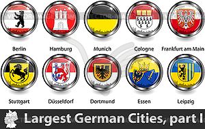 Крупнейшие города Германии - клипарт в формате EPS