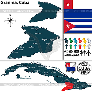 Map of Granma, Cuba - vector clipart