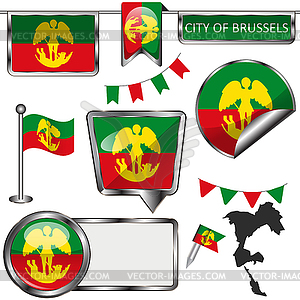City of Brussels, Belgium - vector clipart