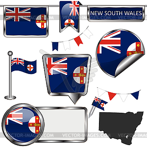 Flags of New South Wales, Australia - vector image