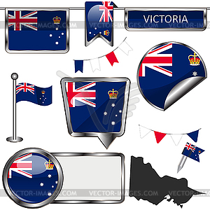 Flags of Victoria, Australia - vector image