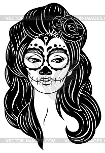 Sugar Skull Lady - vector clip art