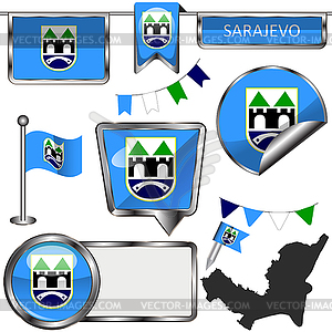 Flag of Sarajevo - vector image