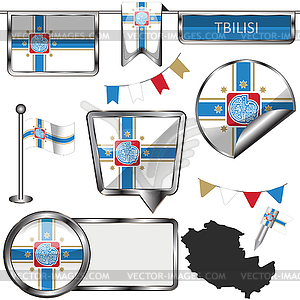 Флаг Тбилиси - клипарт в векторе