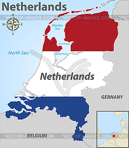 Карта Нидерландов - векторный клипарт