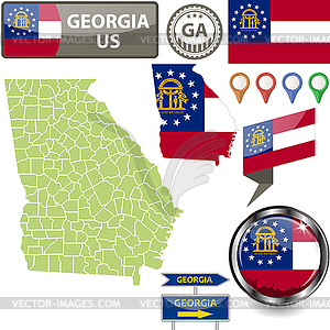 Map of Georgia, US - vector clipart