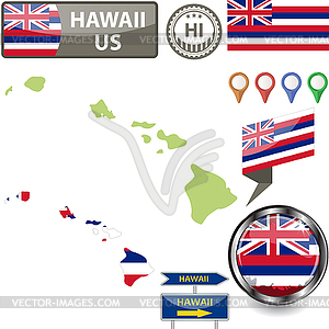 Map of Hawaii, US - vector image