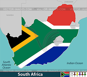 Map of South Africa - vector clip art