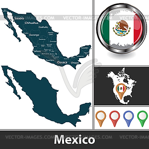 Map of Mexico - vector clip art