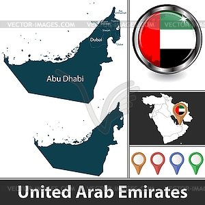 Map of United Arab Emirates - vector image