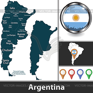 Map of Argentina - vector clipart