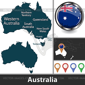 Map of Australia - vector image