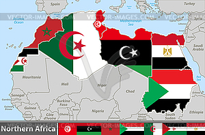 Map of Northern Africa - vector clip art