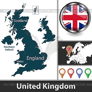 Map of United Kingdom - vector clipart