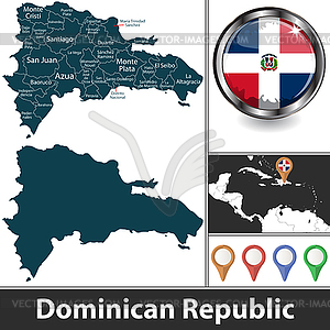 Map of Dominican Republic - vector image