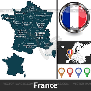 Map of France - vector image