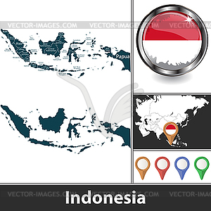 Map of Indonesia - vector clipart