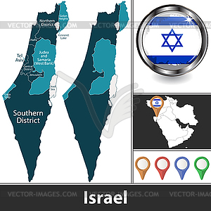 Map of Israel - vector clipart