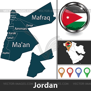 Map of Jordan - vector image