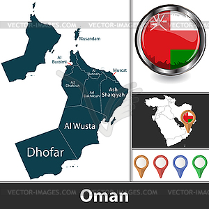 Map of Oman - vector clip art