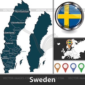 Map of Sweden - vector clipart