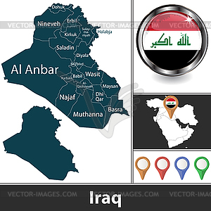 Map of Iraq - vector clipart