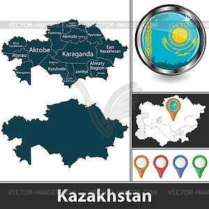 Map of Kazakhstan - vector clipart