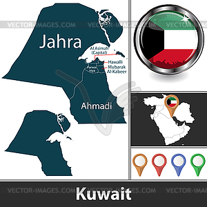 Map of Kuwait - vector image