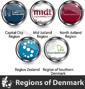 Regions of Denmark - vector clip art