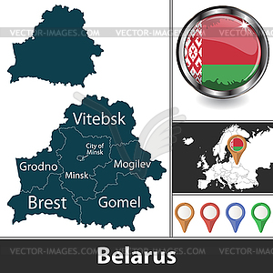 Map of Belarus - vector image