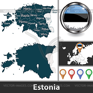 Map of Estonia - vector image