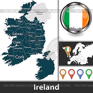 Map of Ireland - vector clipart