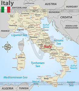 Map of Italy with Cities - vector clipart
